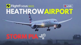 Live London Heathrow Airport  STORM PIA [upl. by Naillimixam15]