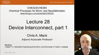 Lecture 28 CHE 323 Device Interconnect part 1 [upl. by Daniels]