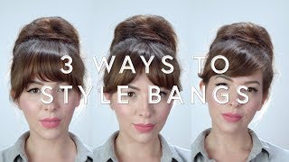 3 Ways To Style Bangs [upl. by Marita]