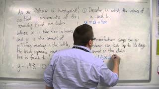 AQA Statistics 1 705 Interpreting and Extrapolating using the Least Squares Regression Line [upl. by Duck720]