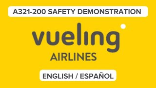 VUELING AIRLINES  Safety Demonstration ESP  ENG  AIRBUS A321200 [upl. by Ariahaj345]