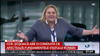 Şoşoacă sa plâns în PE de motivarea judecatorilor CCR Microfonul ia fost tăiat pentru încălcare [upl. by Hammer978]