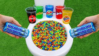 MampM Candy VS Popular Sodas  Fanta Coca Cola Sprite Schweppes Fruko and Mentos in the toilet [upl. by Nedyarb]