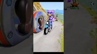 Cat 🐈 bike 🏍 monkey 🐒 bike Recing high speed breaker carush the bike and car gaming shorts game [upl. by Secnarfyram327]