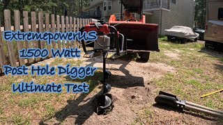 XtremepowerUS 1500 watt post hole digger review connected to a Kubota [upl. by Alenairam]