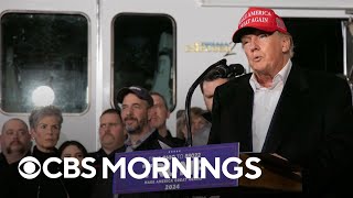 Ohio residents welcome Trump as he visits site of toxic train derailment [upl. by Higgs321]