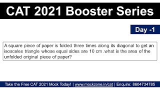 CAT 2021 Booster Series  Day 1  Past XAT Question  Quant  Must Watch [upl. by Crofoot605]