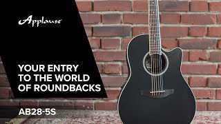 Features ENG Applause EAcoustic Guitar AB285S Super Shallow Bowl Cutaway Black Satin [upl. by Nodnek]