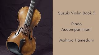 Suzuki violin book 3 piano accompaniment Gavotte in D major by Bach [upl. by Marl]