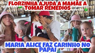 ❤️VIRGÍNIA FONSECA FLORZINHA AJUDA A MAMÃE A TOMAR REMÉDIOS E MARIA ALICE FAZ CARINHO NO PAPAI❤️ [upl. by Jilly]