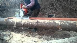 Home made Chainsaw Mill [upl. by Ellicul]