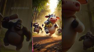 Evolution Of Cow 🔥 The Cow Stole the Gorillas Banana cow cute shorts [upl. by Beaudoin5]