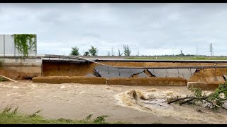 Erftstadt Blessem Autobahn A61 fällt in die Erft LIVE dabei 160721 ca 1600 Uhr ganzer Film [upl. by Anirtep]