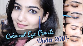 TOP 5 AFFORDABLE COLORED EYE PENCILS  Under 200 [upl. by Tirza]