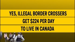 Yes illegal border crossers get 224 per day to live in Canada [upl. by Phene]