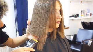 GENIAL HAIRCUT  HIDDEN UNDERCUT SHORT BOB [upl. by Edrick]