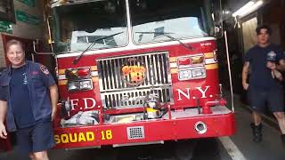 Monday Firehouse Tour in FDNY Squad Co18 Engine in Greenwich Street To Meet Firefighter Episode 5 [upl. by Annerb]