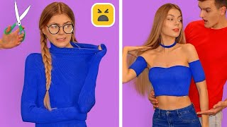 FASHION HACKS amp CLOTHES DIY Girls Clothes Transformation Ideas by Mr Degree [upl. by Ahsot]