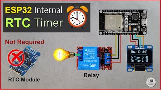 ESP32 Internal RTC Timer control Relay without RTC module  RealTime Clock with NTP Server [upl. by Mooney180]