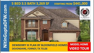 Dewberry Plan By Bloomfield Homes in Devonshire in Forney TX  New Home Construction Video Tour [upl. by Ronile]