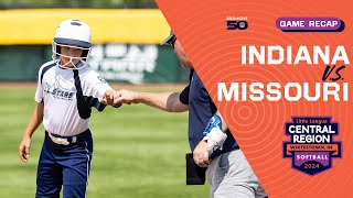 Game Highlights Missouri vs Indiana  Little League Softball Central Region Tournament [upl. by Kado]