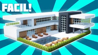 ✔ Como hacer una MANSION MODERNA en Minecraft para Survival Tutorial [upl. by Wadlinger799]