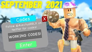 SEPTEMBER 2021 ALL WORKING CODES in WEIGHT LIFTING SIMULATOR 3 ROBLOX [upl. by Burnsed631]