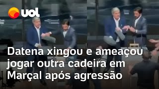 Datena xingou e ameaçou jogar outra cadeira em Pablo Marçal após agressão durante debate vídeo [upl. by Oicnedif757]