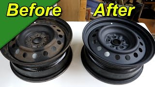 Painting the Steel Wheels on My Toyota Matrix  The Fixit Shed [upl. by Odlonyer]