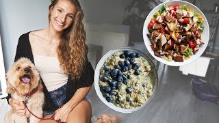 WHAT I EAT IN A DAY with my dog VEGAN  Quick amp Easy Meals [upl. by Anyl696]