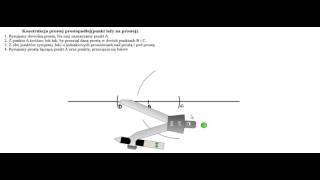 Konstrukcja prostej prostopadłej punkt leży na prostej [upl. by Nilkcaj]