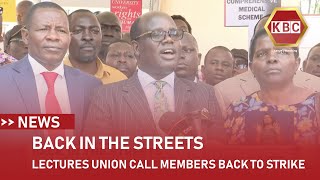 University lecturers union calls members back on strike [upl. by Swainson528]