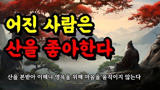 어진 사람은 산을 좋아한다  인생의 지혜 순자 채근담 공자 법구경  산을 본받아 이해나 영욕을 위해 마음을 움직이지 않는다 [upl. by Gayler610]