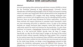 End to End Prediction of EGFR Mutation Status With Denseformer [upl. by Neerahs]