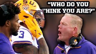 Brian Kelly screams at LSU receiver Chris Hilton Jr because he keeps jumping a breakdown [upl. by Elleved]