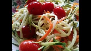 How to make Veggetti Veggie Noodle Salad with my SPECIAL SAUCE [upl. by Sarchet300]