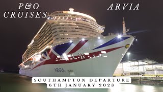 PampO Cruises  Arvia sailing from Southampton for the Caribbean 612023  4K [upl. by Zalucki829]