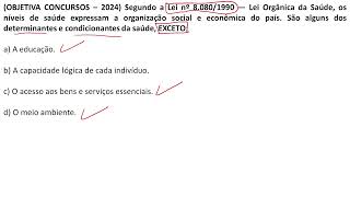 Determinantes e Condicionantes da Saúde  Lei 808090  Objetiva Concursos 2024 [upl. by Alrzc]