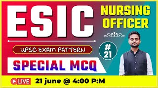 ESIC  DSSSB  Special Mcq  Nursing Officer Live Classes  Rj Career point [upl. by Digirb]