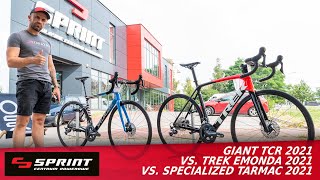 Wielkie porównanie najlepszych rowerów szosowych Giant TCR vs Specialized Tarmac vs Trek Emonda [upl. by Elena741]