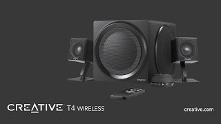 Get connected to Creative T4 Wireless a wireless 21 speaker system with NFC [upl. by Ahsirtap226]