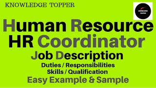 HR Coordinator Job Description  HR Coordinator Roles and Responsibilities  HR Coordinator Work [upl. by Lothair]