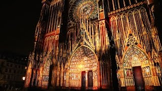 Spectacle Illuminations Cathédrale de Strasbourg 2015 1000 ans  Strasbourg Cathedral Lightning [upl. by Kawai]