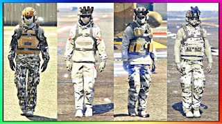 Top 4 Male Winter Military Outfits To Make In GTA5 Online No Transfer GTA Online [upl. by Ecirahs]