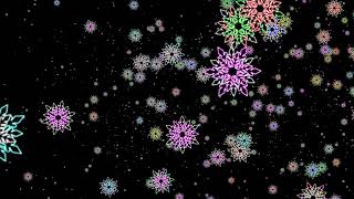 Screensaver  Multi Color Snowflake Shape Particle Glitter Moving Background Loop  No Copyright [upl. by Latsryc]