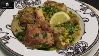 طاجين القرنون والجلبانة باللّحم غنمي على أصوله tajine petit pois artichaut [upl. by Wyly]