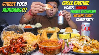 Street Food Alert Chole Bhature Momos Paneer Chowmein with Mushroom Chilly Patty amp Samosa Chat [upl. by Arayt]