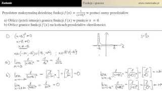 Granica oraz dziedzina funkcji  zadanie z rozwiązaniem [upl. by Perry]