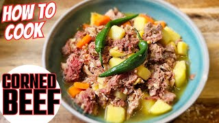 HOW TO COOK CORNED BEEF  EASY GINISANG CORNED BEEF RECIPE [upl. by Ettelohcin224]