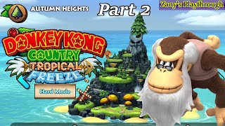 Donkey Kong Country Tropical Freeze Hard Mode  World 2 Autumn Heights [upl. by Annauqaj]